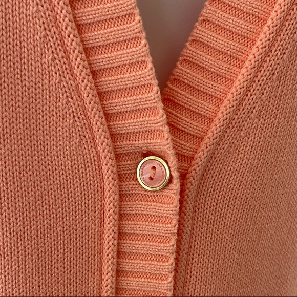 ISAAC MIZRAHI essential knit button up long cardigan in peach pink XS - Picture 6 of 12